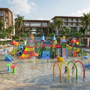 Structure aquatique personnalisée pour enfants, toboggan aquatique, forteresse aquatique en fibre de verre, aire de jeux aquatique, parc aquatique pour les hôtels et les centres de villégiature aux États-Unis - Product Image 1