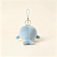 Porte-clés en peluche mini baleine personnalisé, adorable animal en peluche, pendentif en peluche baleine doux pour cadeau promotionnel