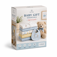 Boîte en carton blanc avec fond gris 270 g/m², boîte à deux pièces avec couvercle et base, impression couleur pastel pour emballage cadeau bébé