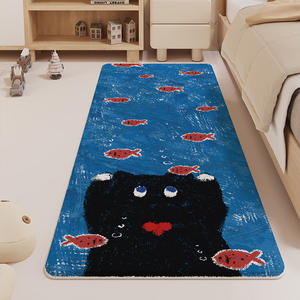 Alfombra infantil rectangular antideslizante con estampado de dibujos animados de Crayon Fishbowl para dormitorio, estudio, baño, lavable con agua. - Product Image 5
