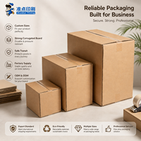 Boîte en carton ondulé pliable, durable, recyclable, résistante, en kraft brun, avec impression de logo personnalisée, pour le stockage, l'expédition et l'emballage