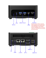 Mini PC AOOSTAR GEM12+ con AMD Ryzen 7 PRO 8845HS 5.1GHz, 32GB DDR5, 1TB SSD, Radeon 780M, WiFi6, BT5.2, USB4, Salida de Pantalla 4K