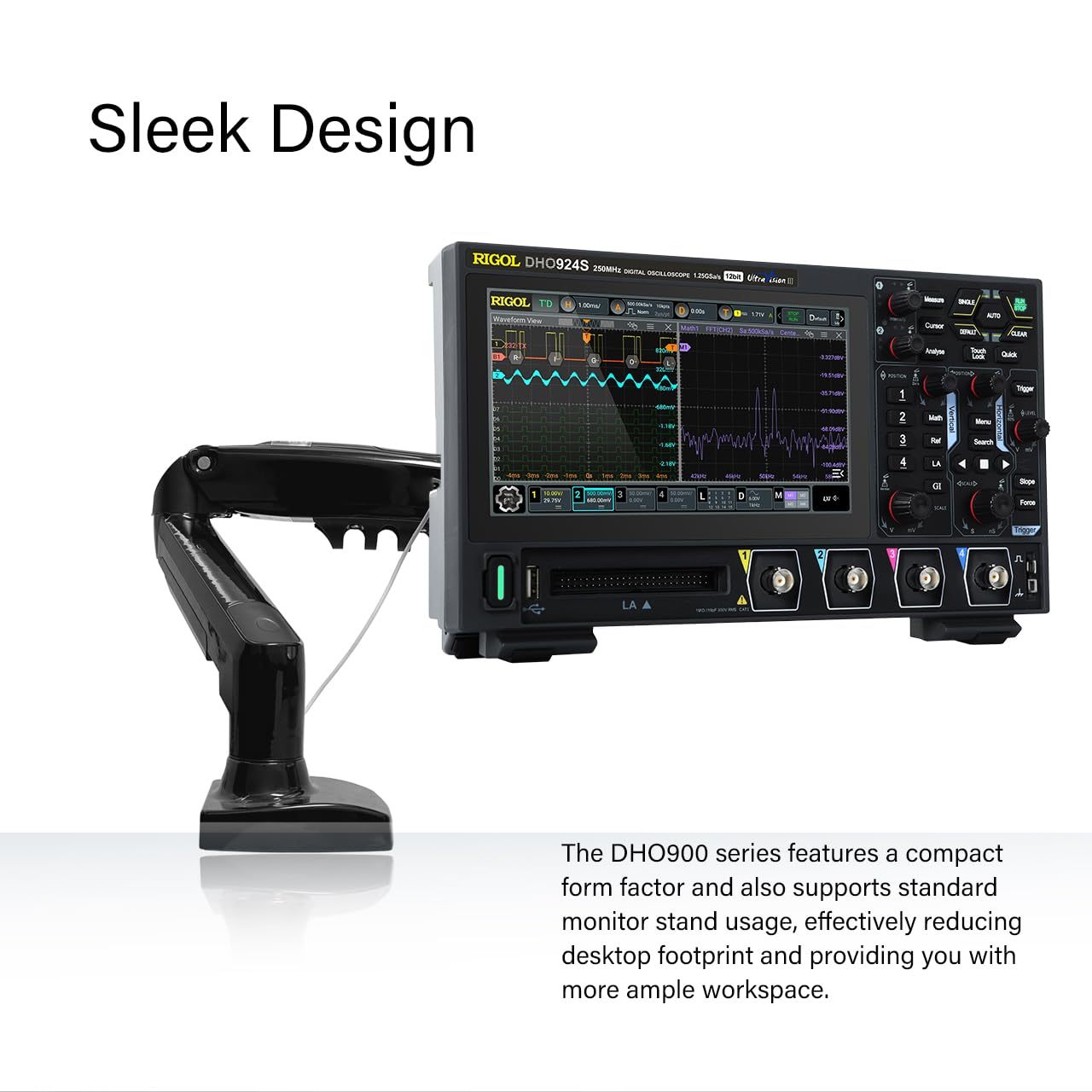 RIGOL DHO924S Digital Oscilloscope 12-Bit Vertical Resolution 