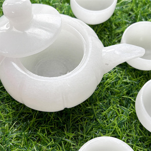 Hot Selling Crystal Natural Healing <strong>Stone</strong> Carvings White <strong>Jade</strong> Tea Set for Home Decoration - Product Image 2