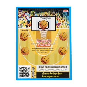 Carte à gratter de loterie personnalisée en papier, motif football et basketball, pour jeux de hasard, vente en gros d'usine - Product Image 1