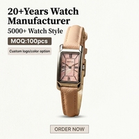Montre de luxe pour femme, petite taille, en cuir véritable argenté avec boîtier en acier inoxydable étanche, style professionnel pour dames