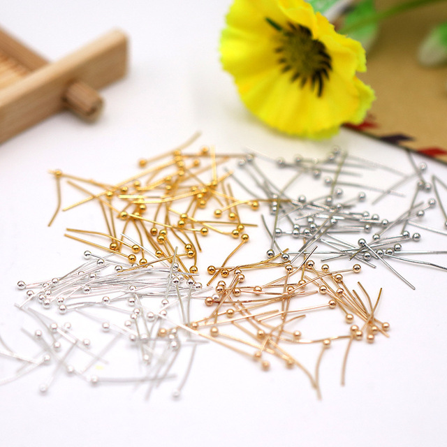 Yaoyue 2000pcs/Bag Gold-Plated Brass Headpins Colored Scarf Pin Needles Jewelry Findings Accessories