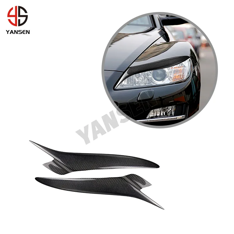 Karbon fiber araba ışık aksesuarları kaş kaş kapağı trim için Mazda RX8 2004-2008