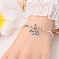 Vente en gros de bijoux pour femmes en argent sterling 925 style océan tortue étoile de mer queue de poisson pendentif breloques avec zircon accessoires fins