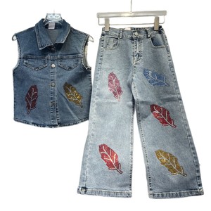 Nouvelle Collection Tks 2026 : Ensemble <span class=keywords><strong>Gilet</strong></span> et <span class=keywords><strong>Jean</strong></span> Femme Élégant et Décontracté <span class=keywords><strong>avec</strong></span> Fleurs 3D et Broderies <span class=keywords><strong>de</strong></span> Luxe - Product Image 1