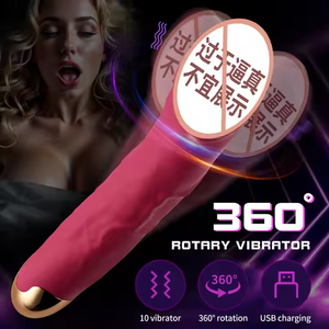 USB電源のリアルな回転ディルドバイブレーター防水女の子用長時間薄いバイブレーターディルドセックスおもちゃ女性男性女性 - Product Image 4