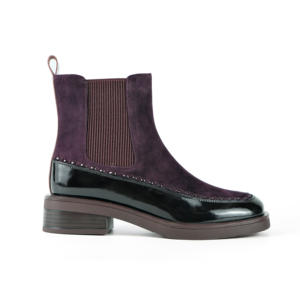 <span class=keywords><strong>Stivali</strong></span> da <span class=keywords><strong>Donna</strong></span> in Camoscio Bordeaux - Dettagli in Pelle con Borchie, <span class=keywords><strong>Tacco</strong></span> <span class=keywords><strong>Basso</strong></span>, Calzature Casual Eleganti Autunno 2025 - Product Image 2