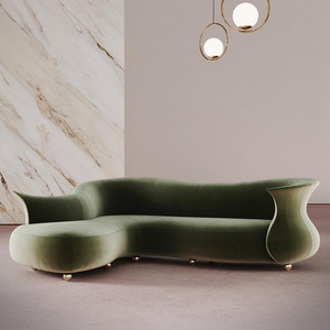 Sofá de Diseño Nórdico, Nuevo Sofá Artístico Personalizado para Hotel, Villa, Vestíbulo, Sofá Curvo Informal para Recepción - Product Image 2