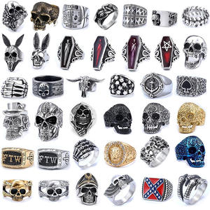 Wasserdichter Edelstahl <span class=keywords><strong>Vintage</strong></span> Gothic-Stil Ring Naturstein-Material Rostfrei Modeschmuck auf Lager für Großhandel - Product Image 1