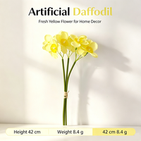 Fleurs artificielles jaunes de 42 cm, bouquet de fausses fleurs, tiges de fleurs pour la maison, vase, table, décoration de mariage et de fête