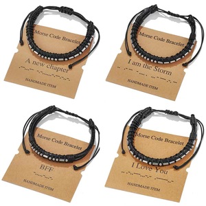 Pulsera de Código Morse, Cuentas de Acero Inoxidable, Joyería Unisex, Artículo Hecho a Mano - Product Image 1