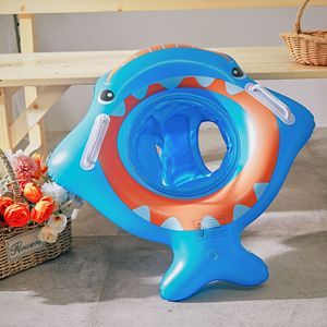 Xiaolu Children's Shark <b>Inflatable</b> Swimming Ring Seat Pool <b>Float</b> For Kids Novelty Animal Design 0.18mm PVC - Product Image 3