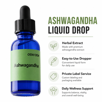 Gouttes liquides d'Ashwagandha OEM, Extrait d'Ashwagandha, Complément alimentaire à base de plantes, Marque privée, Nutrition quotidienne pour adultes, Services OEM