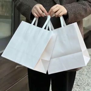 Custom Printed <b>Biodegradable</b> Food Grade <b>Packaging</b> Brown Kraft Shopping Paper Bag With Handles - Product Image 1