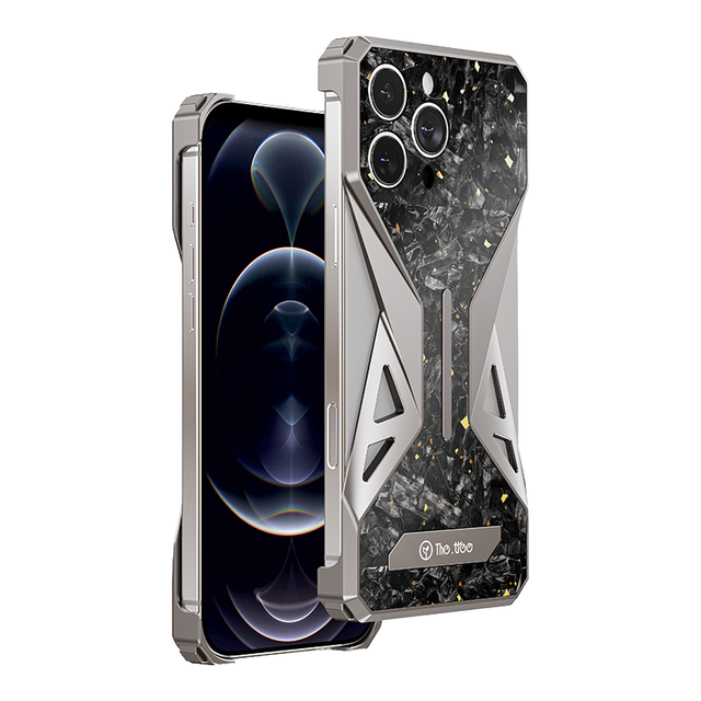 Luxury Aircraft-Grade Aluminum Alloy Frameless Phone Case with Stand for iPhone 16 Pro 16 Pro Max Offering Naked Phone Feel