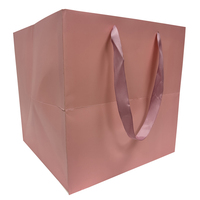 Sac en papier laminé de luxe personnalisé, sac cadeau de Noël personnalisable, logo personnalisé, merci, sac de shopping rose, bougie aseptique