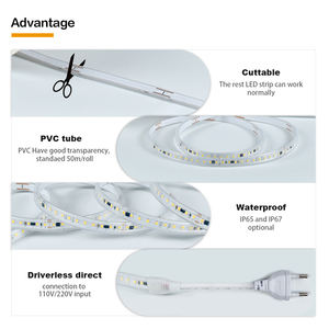 Bande lumineuse LED flexible en cuivre PARFAIT, IP20, étanche, haute tension AC220-240V, SMD2835, monochrome, 120 144 LED/m, 50m/rouleau - Product Image 4