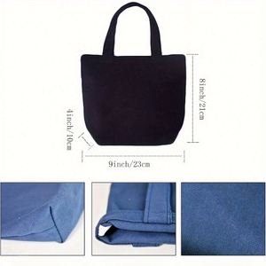 Bolsa de Mano Grande de Lona Reciclada con Cierre y Asa Larga para Mujer, Personalizable con Letras, Ideal para la Playa o Compras, Venta al Por Mayor - Product Image 4