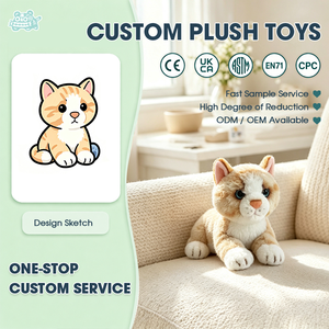 Peluche personnalisée chat calico, jouet en peluche doux pour enfants, service OEM, poupée chaton tricolore personnalisée, oreiller moelleux, cadeau - Product Image 1