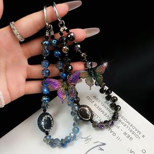 Correas de Muñeca con Cristales de Imitación Estilo Y2K para Teléfonos Móviles, Correas con Llavero, Correa de Teléfono Celular con Cuentas de Mariposa - Product Image 5