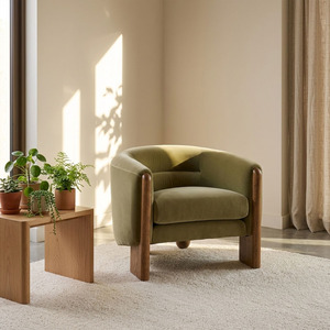Muebles de lujo privados hechos a medida, sillón decorativo <span class=keywords><strong>tapizado</strong></span> en terciopelo Lichen para sala de estar moderna. - Product Image 2
