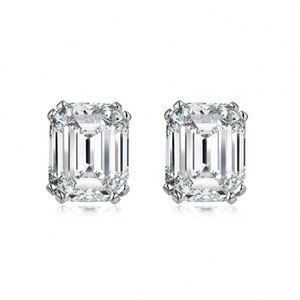 Dylam Jewelry Factory Supplier 925 Sterling <b>Silver</b> Pagoda Cut 4.0ct D VVS1 Moissanite <b>Stud</b> Earrings for Women Dress up - Product Image 1