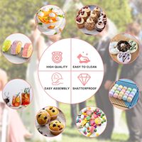 Support à gâteau transparent en acrylique moderne, pliable, portable, de grande taille, à 7 niveaux, pour cupcakes et desserts