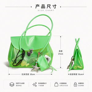 Bolsa <span class=keywords><strong>de</strong></span> PVC Transparente <span class=keywords><strong>de</strong></span> Moda, Bolsos Transparentes Grandes para Mujer, Bolso <span class=keywords><strong>de</strong></span> Compras <span class=keywords><strong>de</strong></span> Plástico para Mujer - Product Image 2