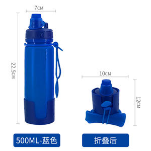 Platinum Silicone 500ml <b>BPA</b>-<b>Free</b> Foldable Telescopic <b>Water</b> <b>Bottle</b> Portable Outdoor Sports Cold <b>Water</b> <b>Bottle</b> Sports Model - Product Image 6