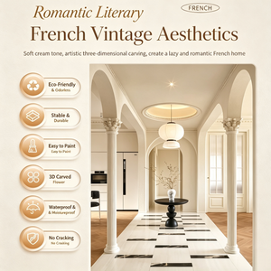 Capitello Quadrato in Stile Romano Francese in PU, Modanatura Decorativa per Parete TV e Decorazione Domestica - Product Image 2