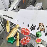 Machine d'emballage automatique polyvalente pour chocolat plissé, à fonctionnement continu, conçue sur mesure