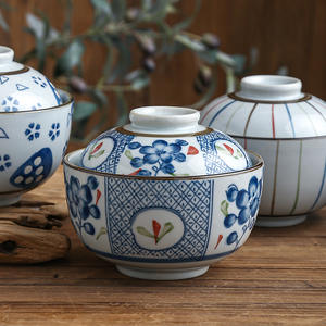 Tazón Japonés Retro de Cerámica Chawanmushi, Estilo Clásico, Sostenible, Incluye Tapa, para Huevos al Vapor, Guisos y Sopas - Product Image 2