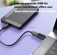 Adaptador OTG USB 3.0 Tipo-C Macho a Hembra para Laptop y Móvil, Salida de CC, Adaptador de Corriente de Aleación de Aluminio