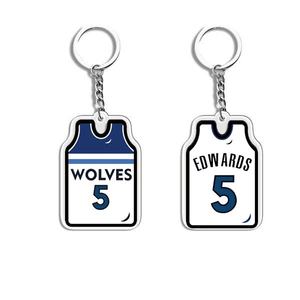 Wholesale Acrylic Promotional Gift Souvenir Keyring Acrylic Basketball Star <strong>Jersey</strong> Keychain Plastic Acrylic Car Pendant - Product Image 5