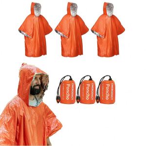 Emergency Reflective Mylar (95% PE+) <b>Blanket</b> Ponchos | Imported Waterproof Reusable Packable Survival Rain Poncho - Product Image 2