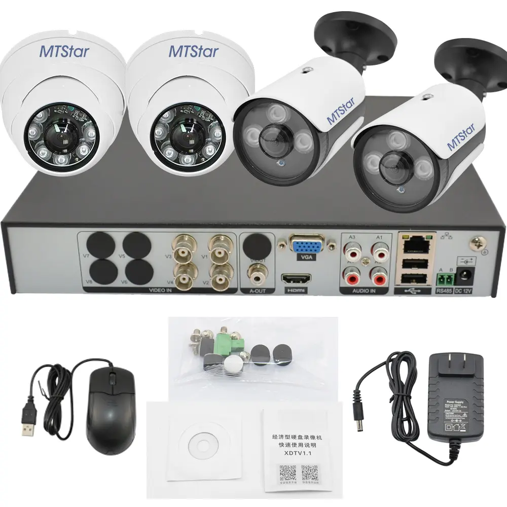 4K ULTRA HD 4CH AHD CCTV DVR дешевая система видеонаблюдения для дома, комплект уличных комнатных камер видеонаблюдения