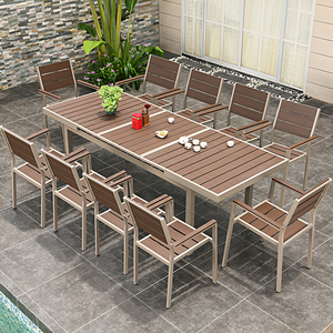 Table à manger en plastique <span class=keywords><strong>et</strong></span> aluminium, ensemble <span class=keywords><strong>de</strong></span> chaises <span class=keywords><strong>de</strong></span> <span class=keywords><strong>jardin</strong></span>, mobilier d'extérieur - Product Image 1