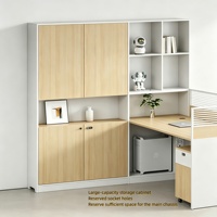 Bureau financier écologique E0 avec armoire haute, poste de travail face à face, table d'ordinateur pour comptable, cloison de séparation pour poste de travail individuel