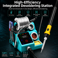 Station de soudage professionnelle portable intégrée 80W avec écran tactile numérique, outil de dessoudage, protection ESD pour la réparation électronique