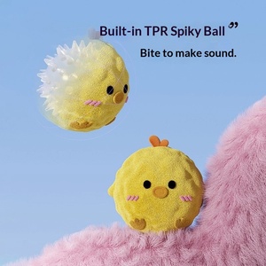 צעצוע לעיסה בצורת כלב מצויר עם כדור קופץ אלסטי, משמיע קול, לניקוי שיניים, להקלה על שעמום, עיצוב חיה חמודה, גומי תרמופלסטי - Product Image 4