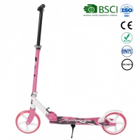 Trottinette pliable rose à 2 grandes roues, hauteur réglable, trottinette à pousser non électrique, légère et portable, trottinette de ville