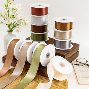 4cm Solid Color Encrypted Single-sided High-end Satin <strong>Ribbon</strong> 25 Yards Wedding Gift Packaging for Fresh Flowers Cake Webbing DIY - Product Image 4