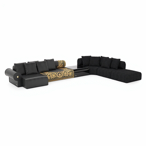 Customizable High-End Modular Sectional <b>Sofa</b> Genuine Leather Square Modern Villa - Product Image 5