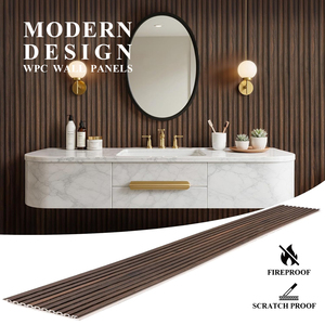 Panneaux à lamelles WPC, lames WPC, style industriel rustique combiné à la fibre de <span class=keywords><strong>bambou</strong></span>, fibre de <span class=keywords><strong>bambou</strong></span>-bois, style industriel moderne - Product Image 1