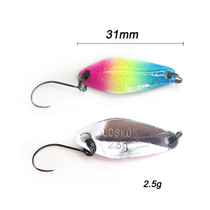 Leurre de pêche Alpha 2.5g 31mm <span class=keywords><strong>Micro</strong></span> Spoon, appât métallique dégradé arc-en-ciel pour truite et basse d'eau douce - Product Image 4